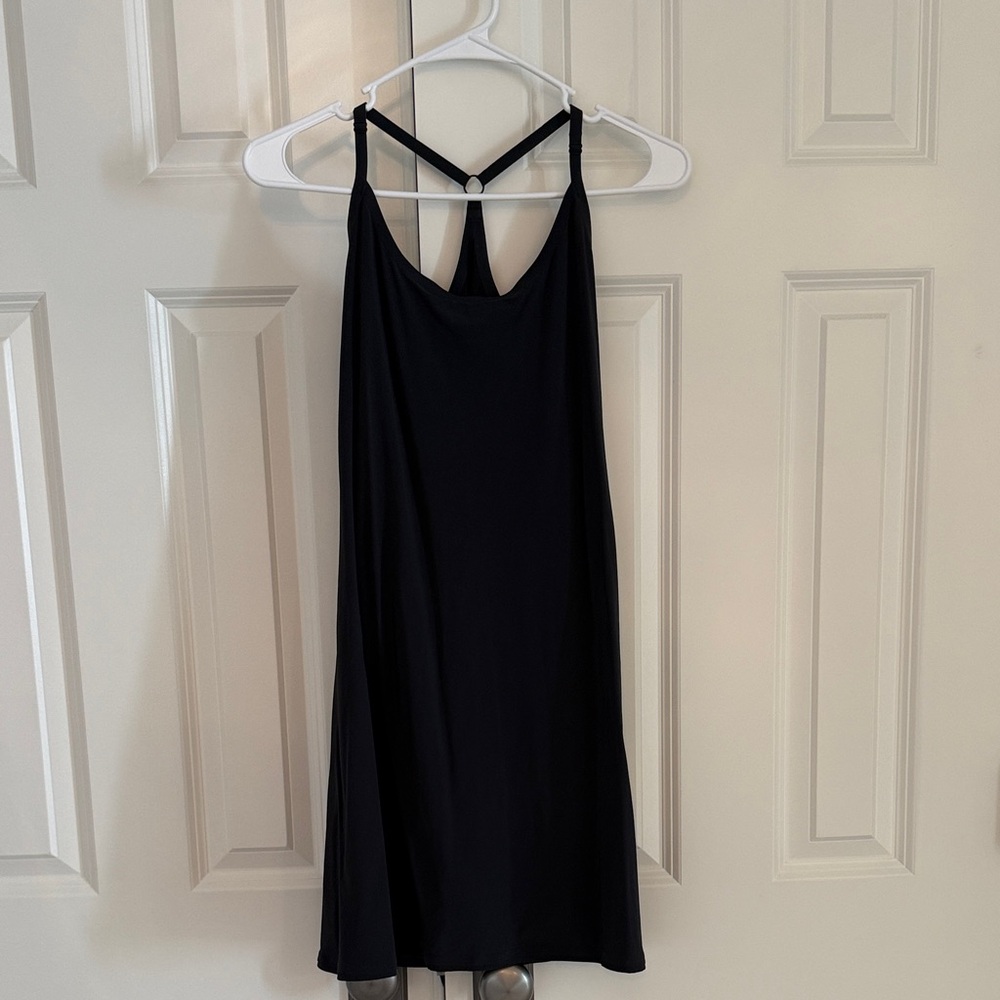 Outdoor Voices Black exercise dress with attached shorts. EUC!
